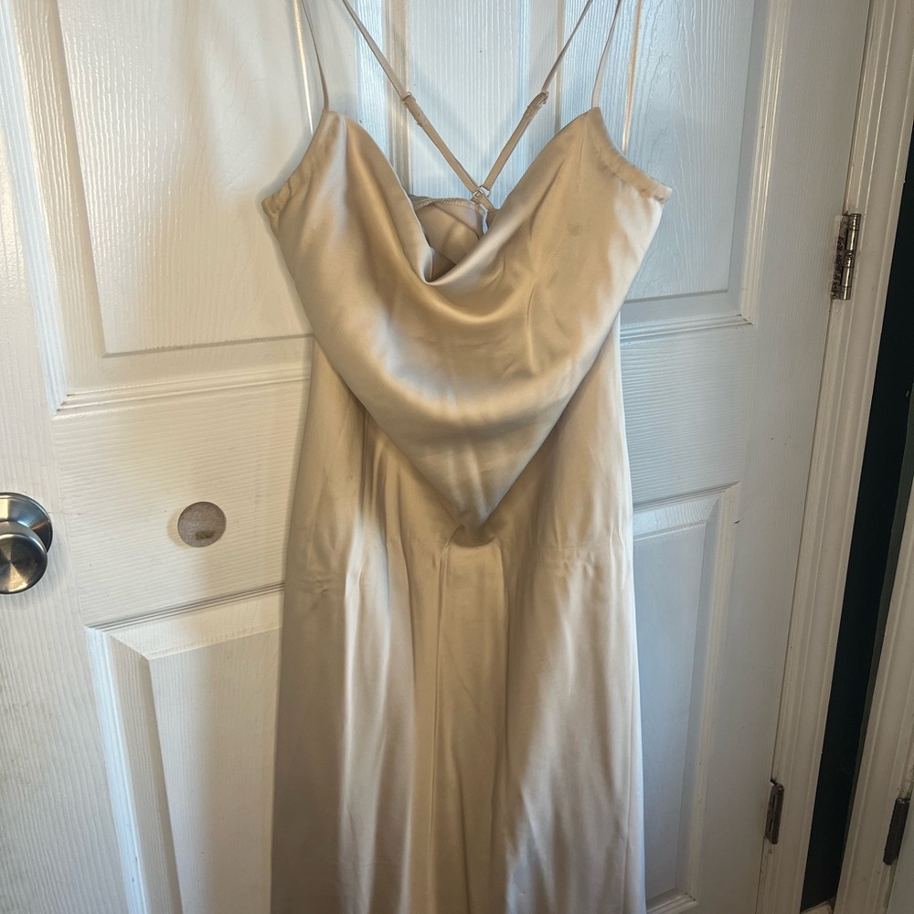 Express Cream Backless Dress